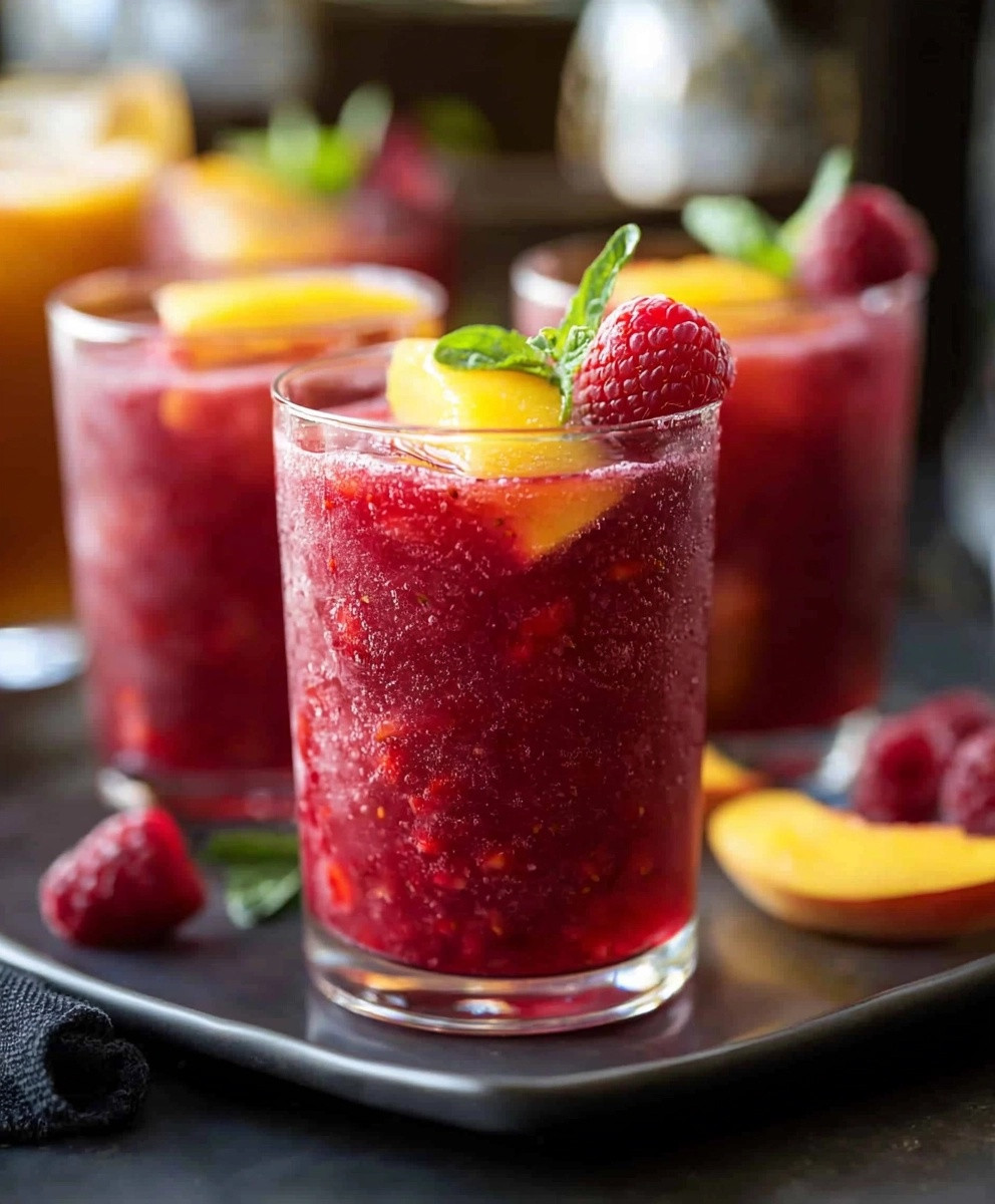 Frozen Raspberry Peach Sangria