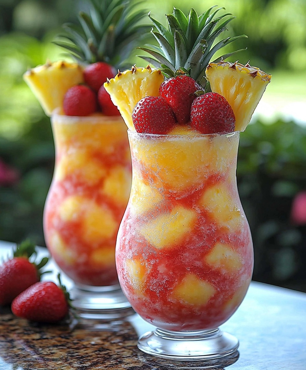 Pineapple Strawberry Slushies
