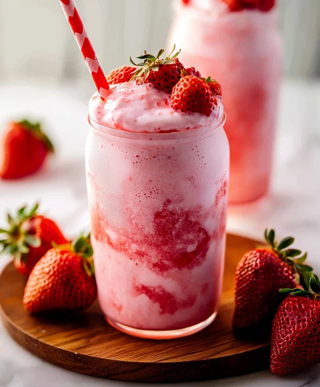 Korean strawberry milk drink