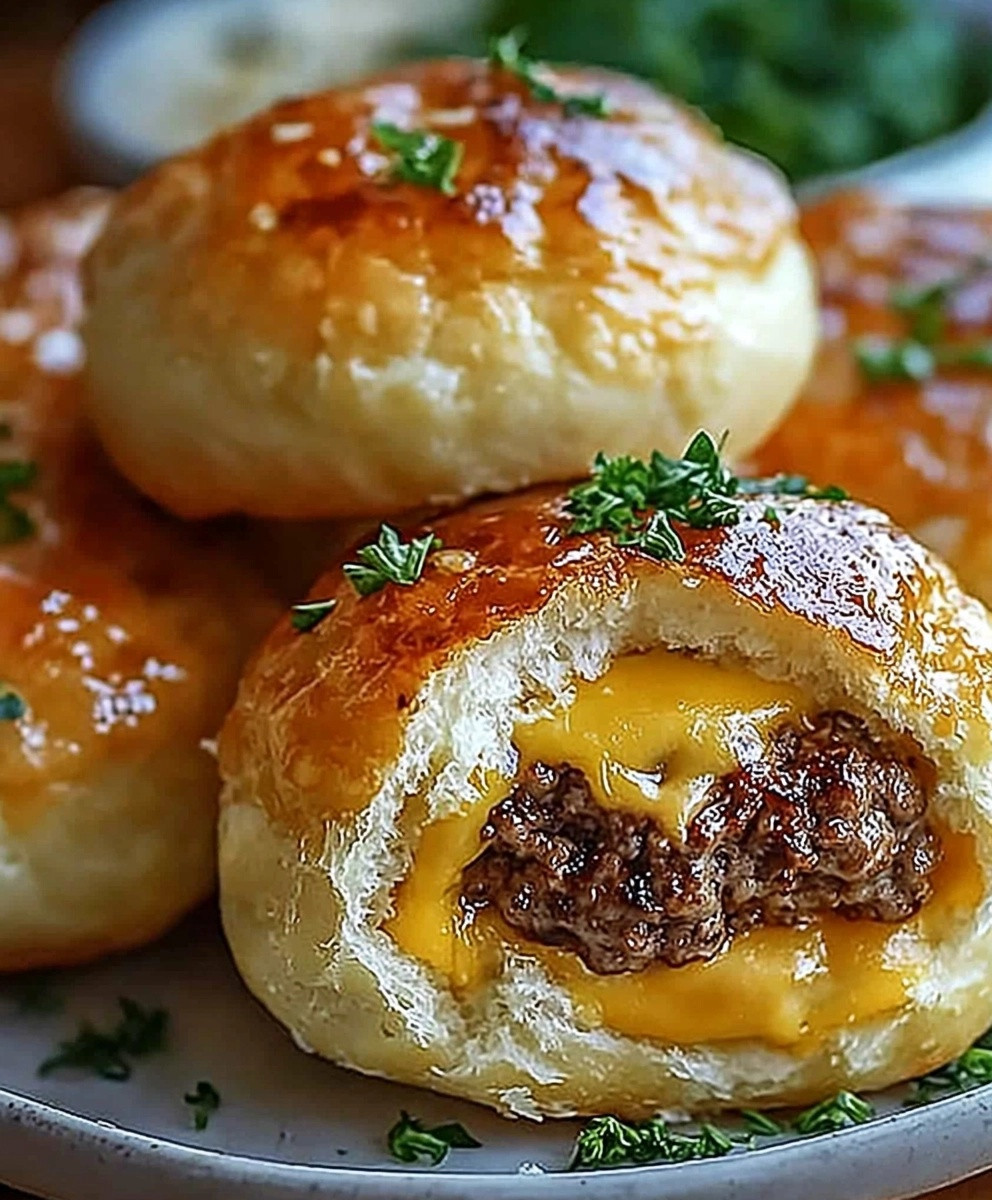 Garlic Parmesan Cheeseburger Bombs