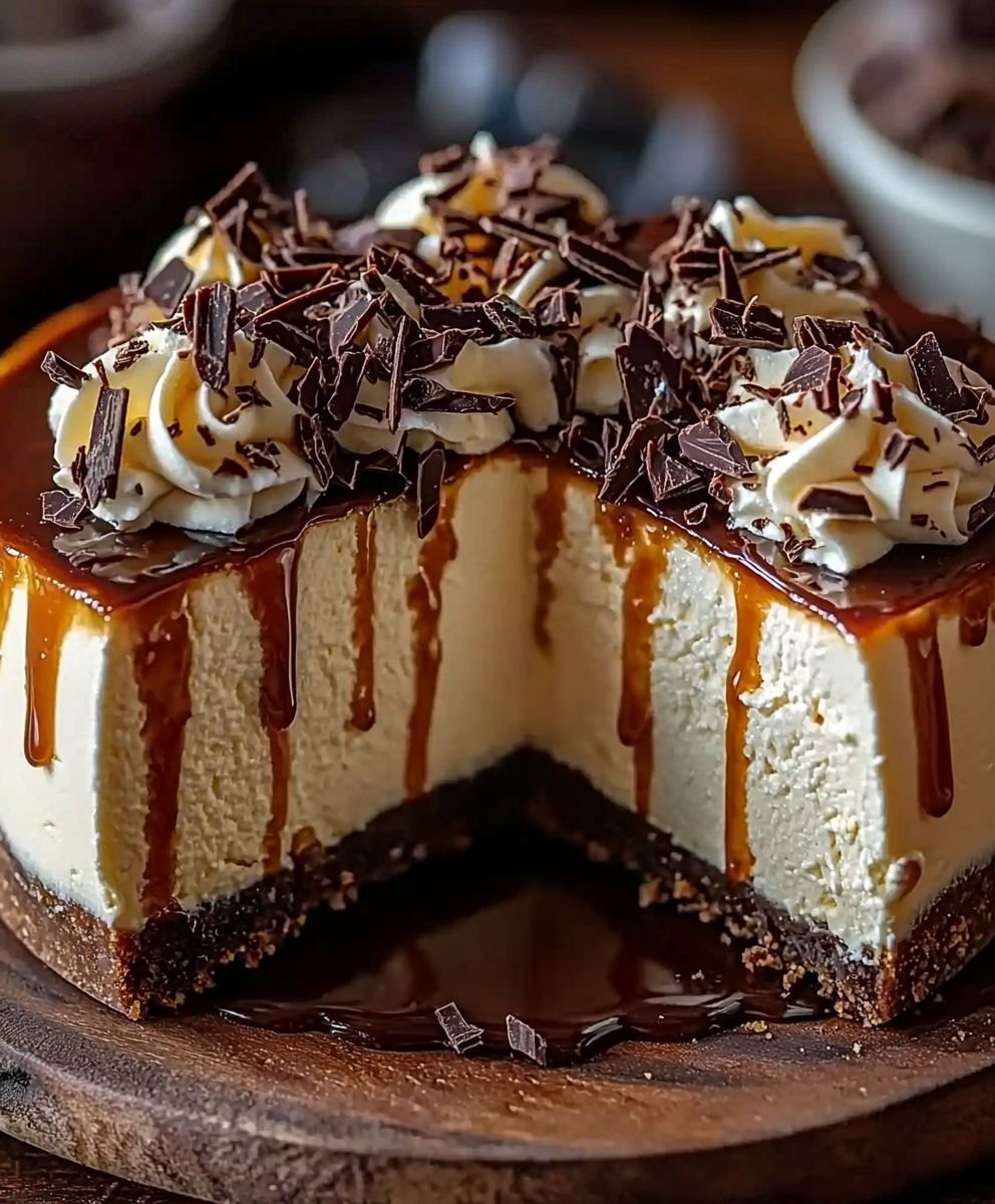 Caramel Chocolate Coffee Cheesecake