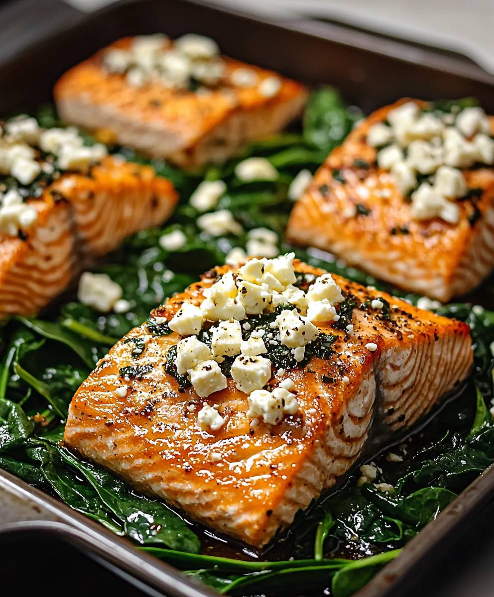 Spinach feta salmon
