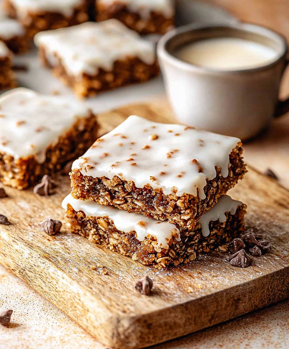 Iced Oatmeal Cookie Bars