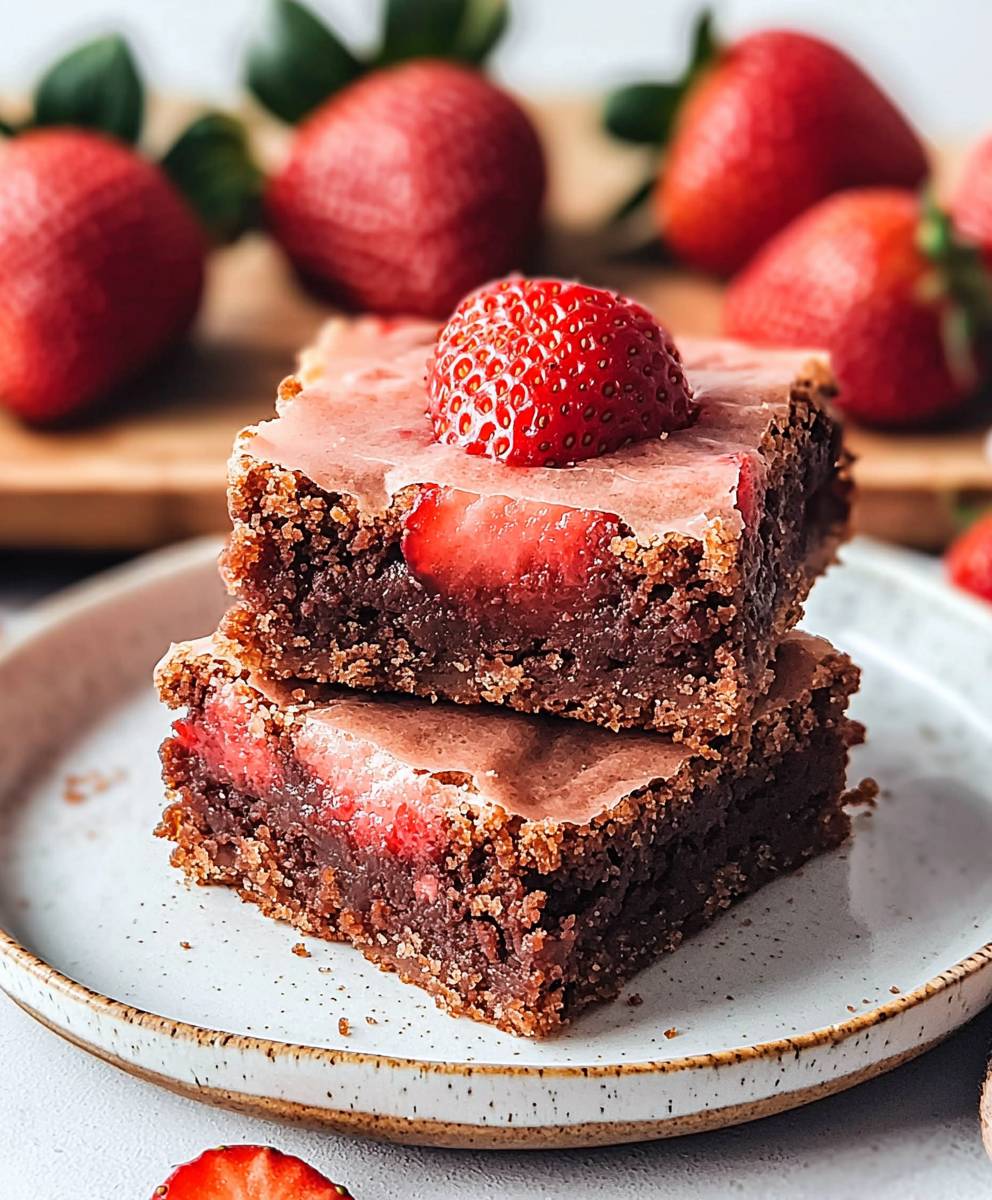 Strawberry brownies