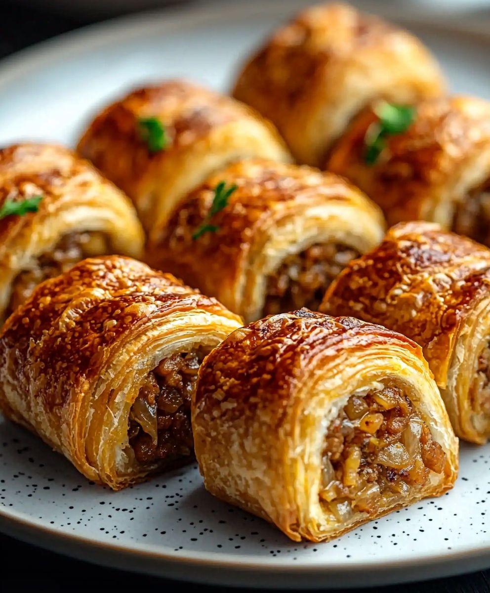 French Onion Sausage Rolls