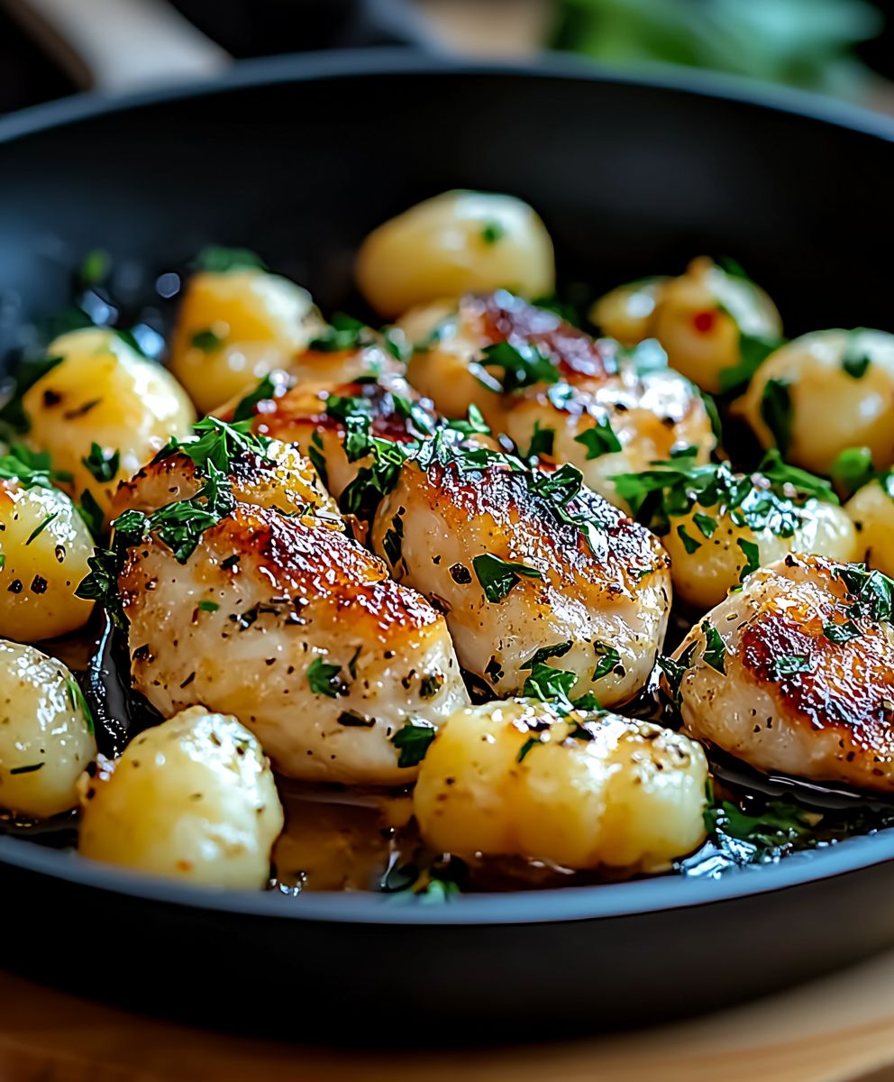 Garlic Chicken Gnocchi Skillet