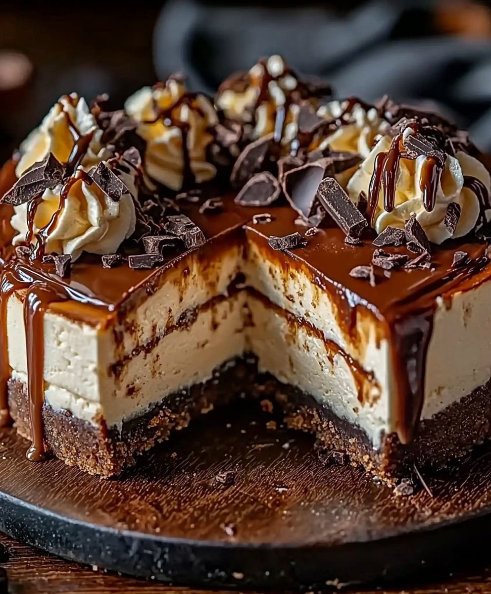 Caramel Chocolate Coffee Cheesecake