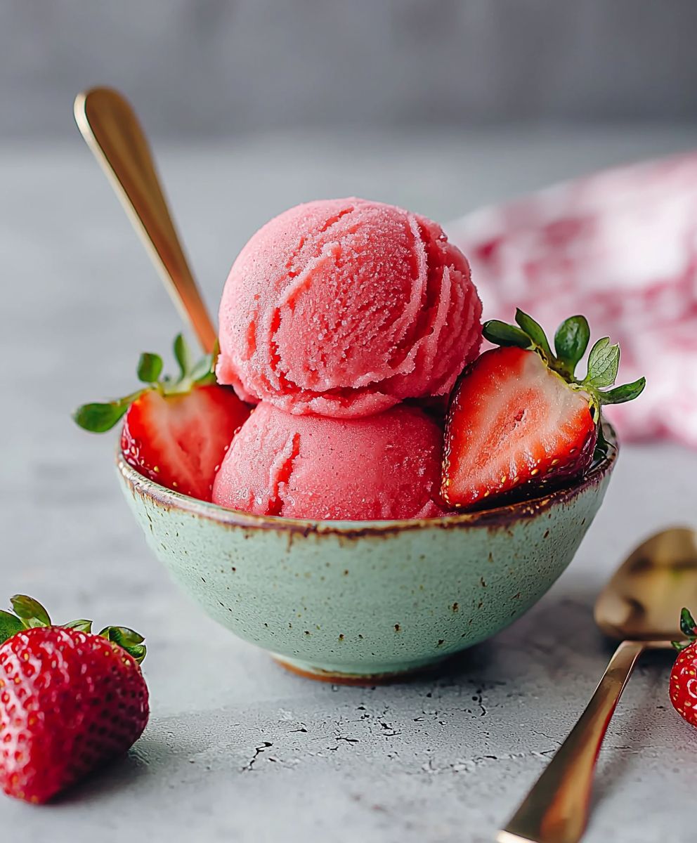 Strawberry Sorbet Dessert