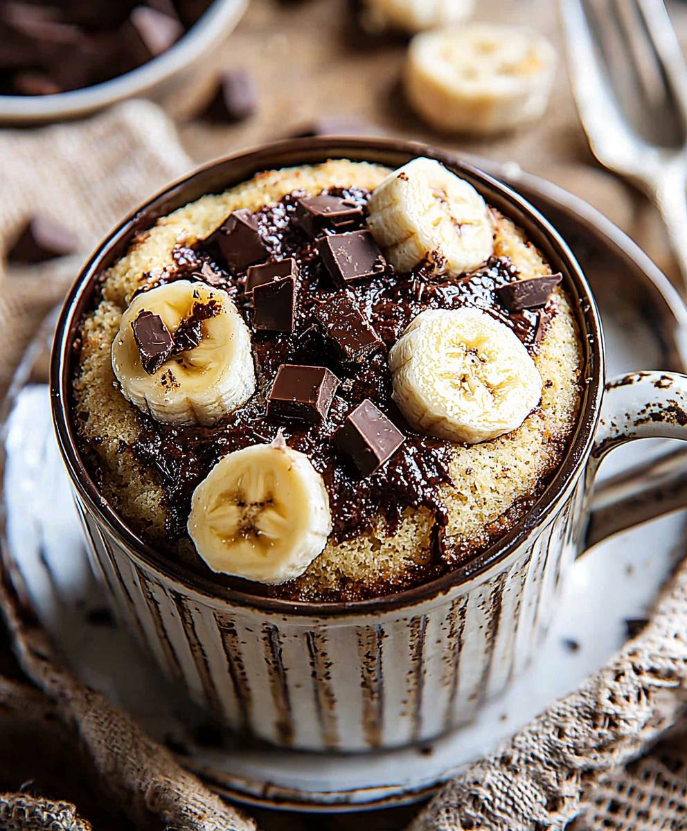 Chocolate Chunk Banana Mug Cake
