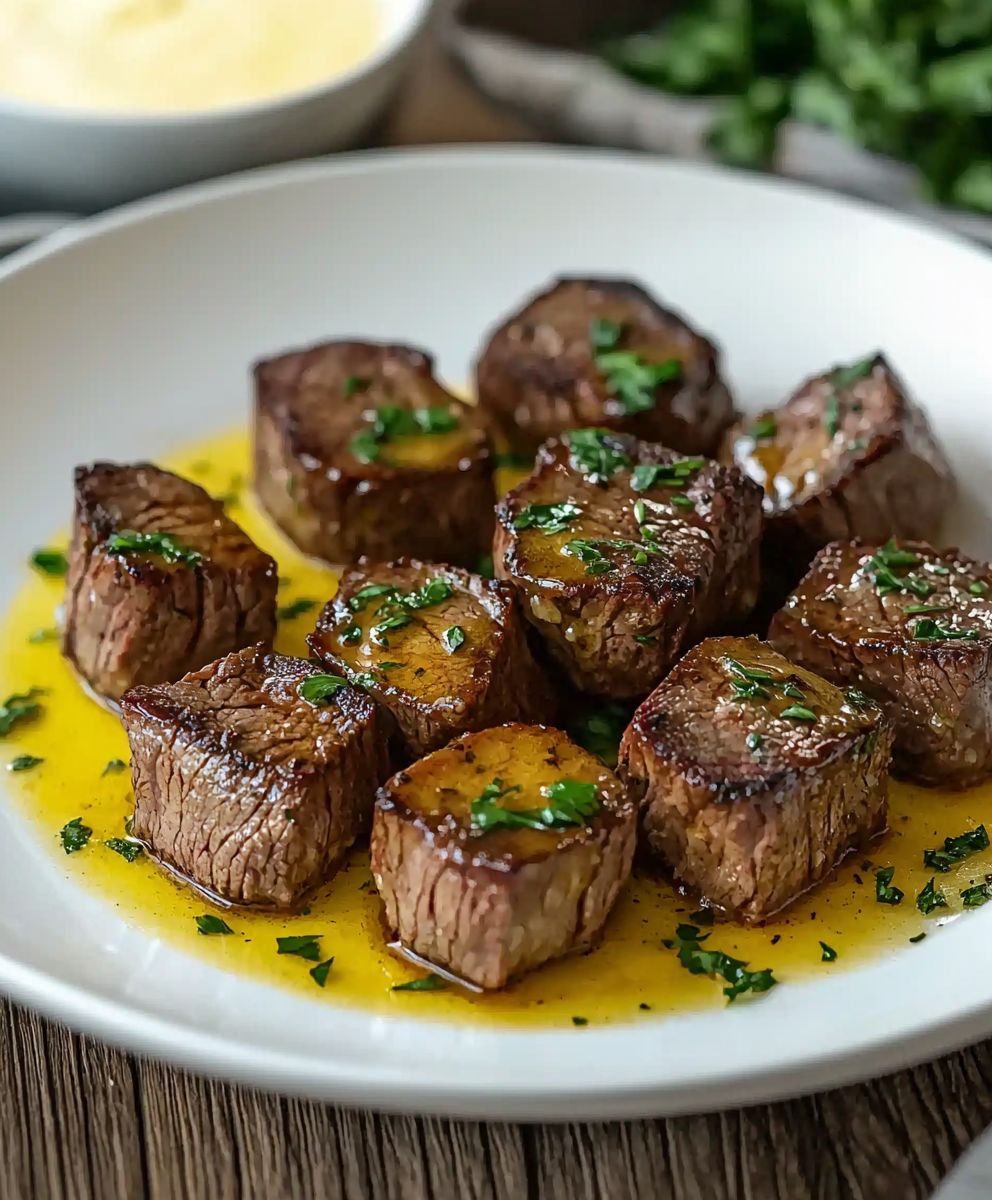 Garlic butter steak bites