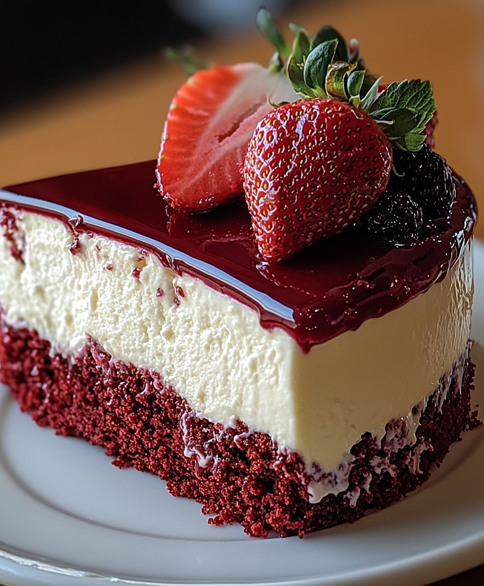 Red Velvet Strawberry Cheesecake