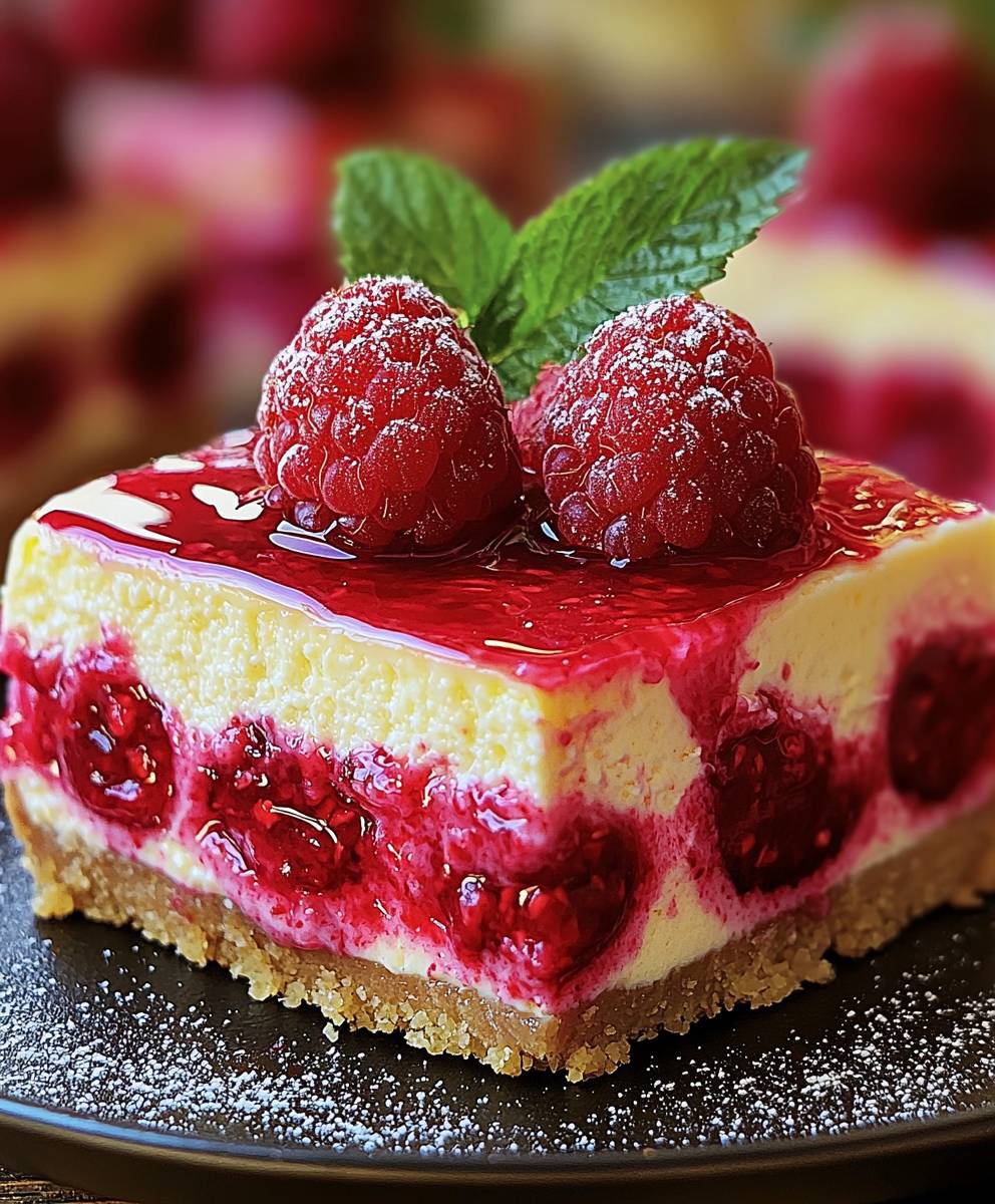 Raspberry Lemon Swirl Cheesecake