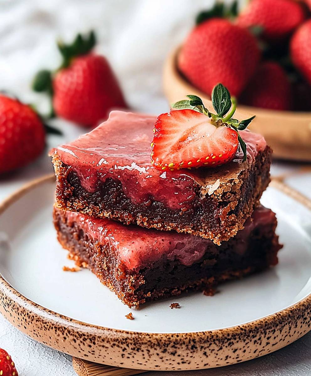 Strawberry brownies