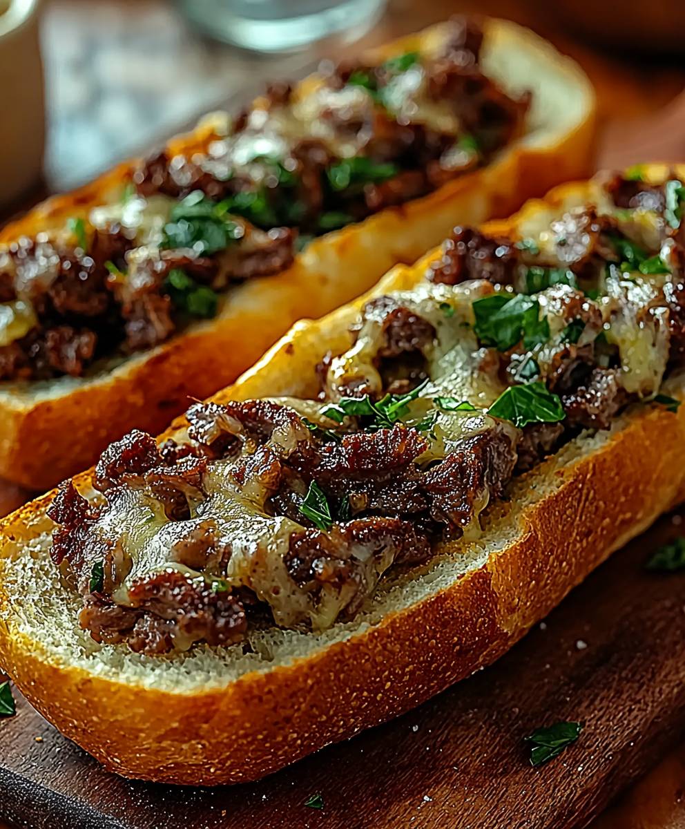Philly Cheesesteak Cheesy Bread
