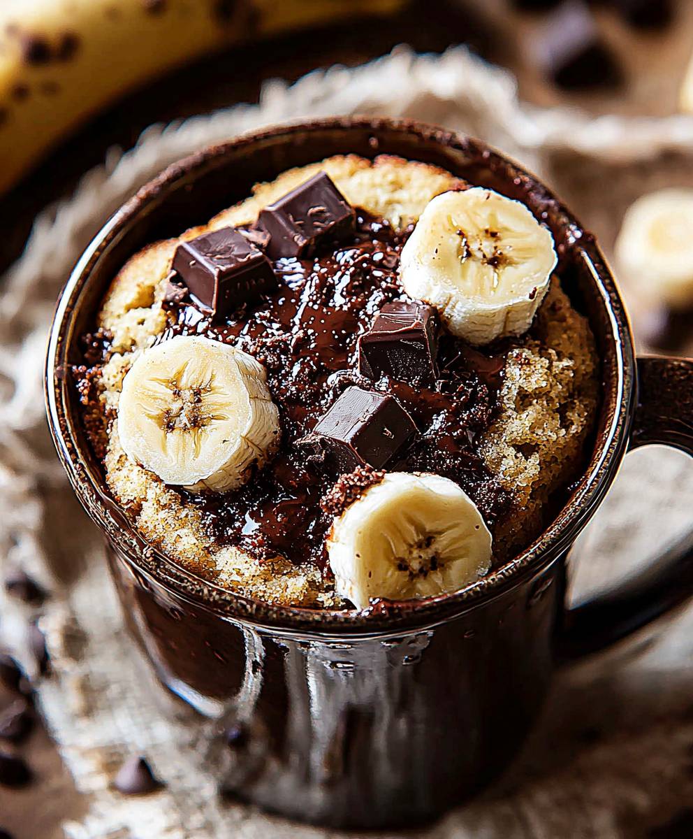 Chocolate Chunk Banana Mug Cake