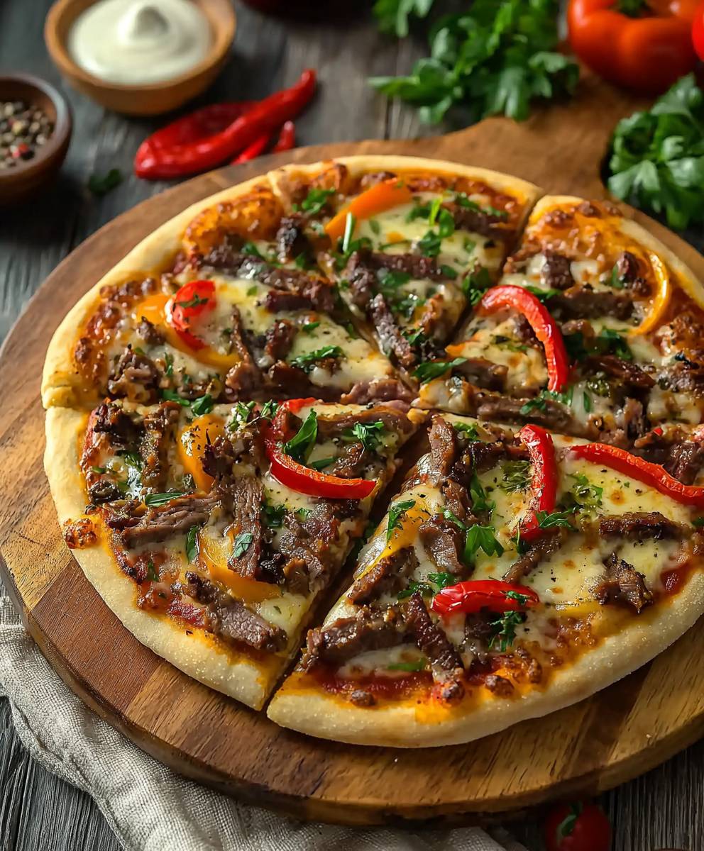 Philly Cheesesteak Pizza