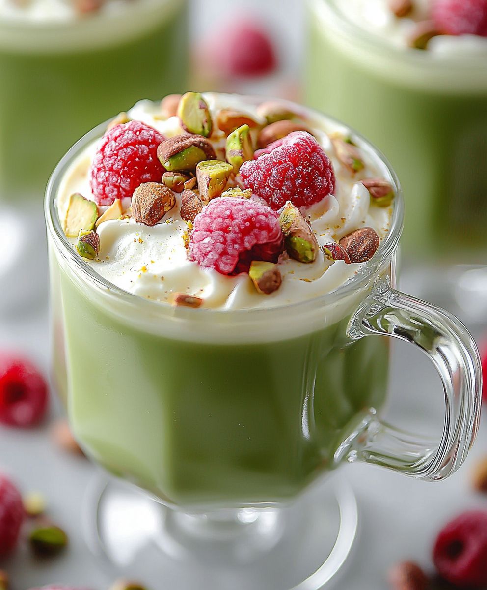 Pistachio Raspberry Matcha Latte