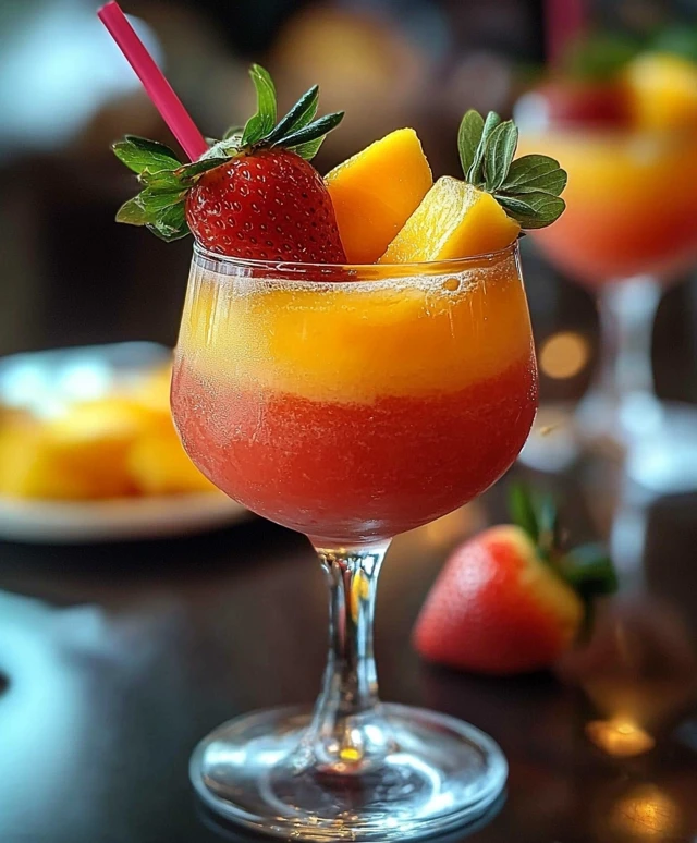 Non-Alcoholic Strawberry Mango Daiquiri