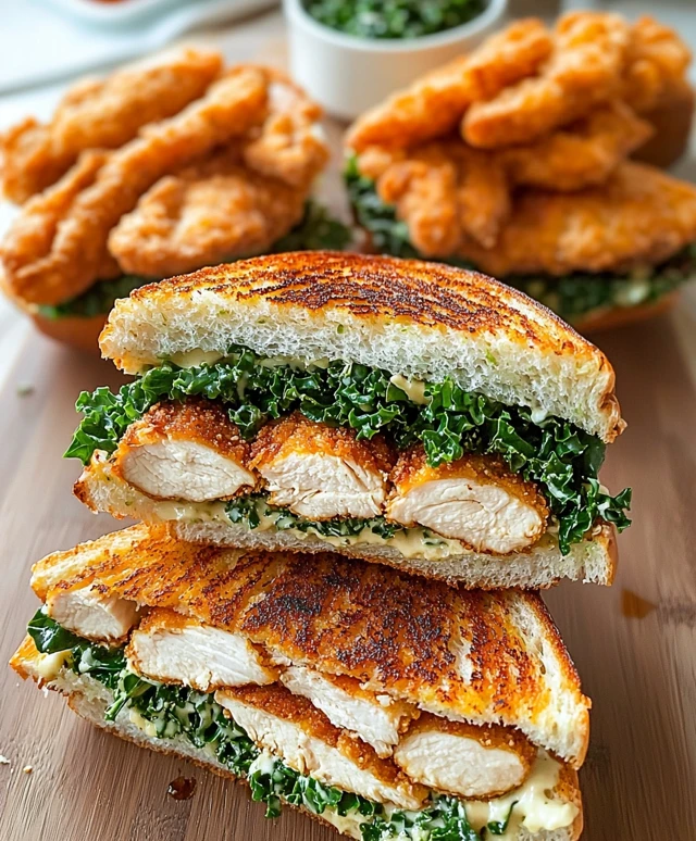Chicken Cutlet Kale Caesar Sandwich