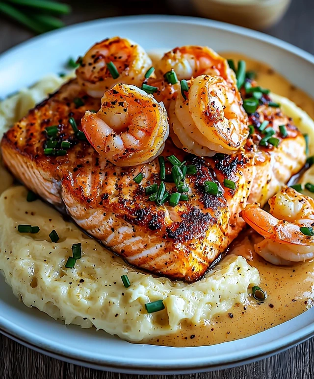 Cajun Shrimp Salmon Garlic Sauce