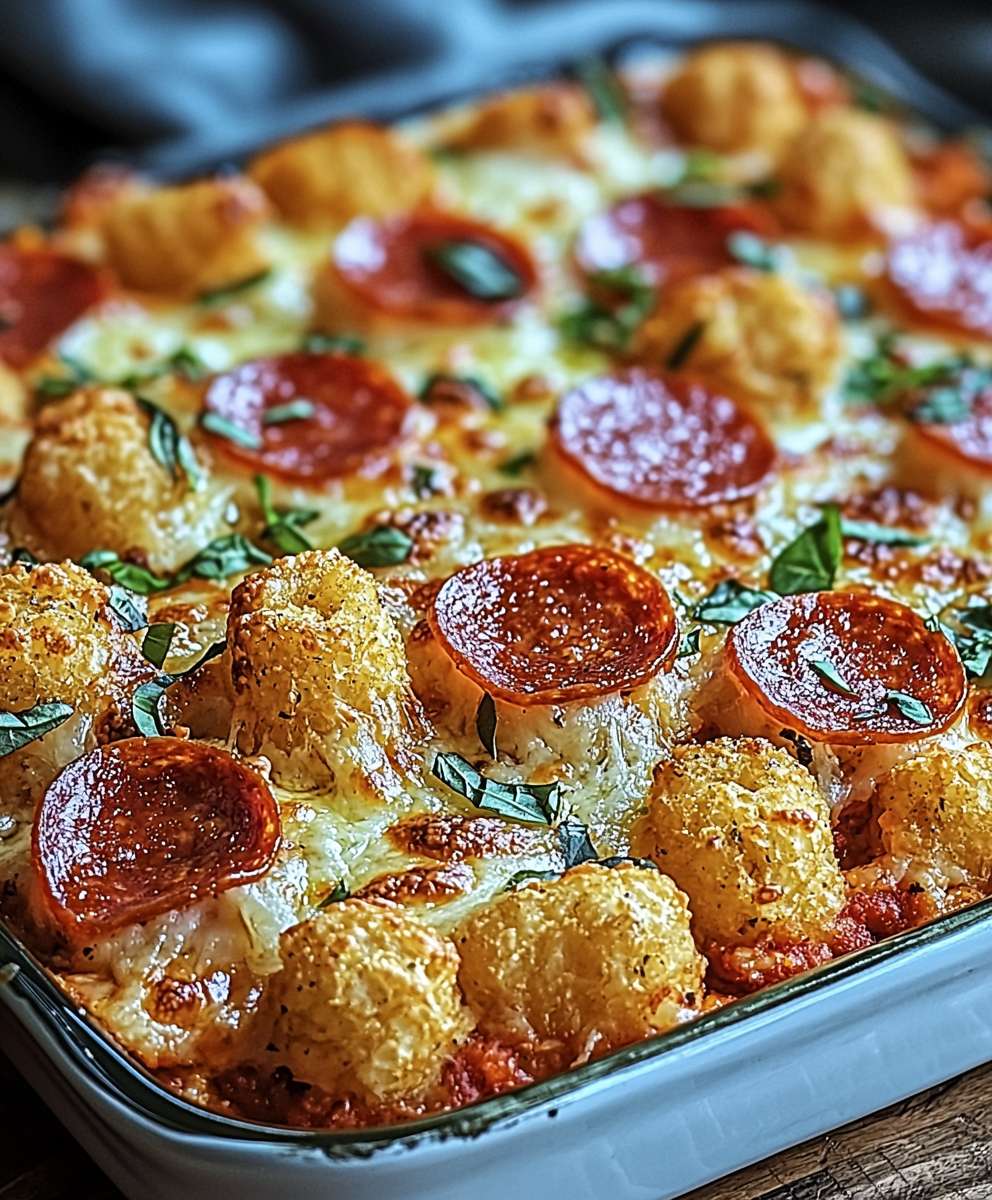 Tater Tot Pizza Casserole