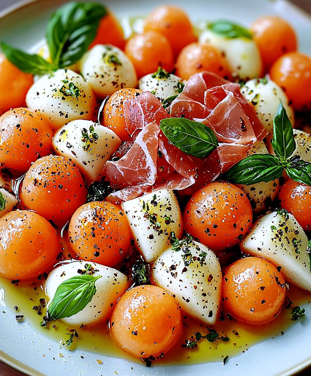 Melon Prosciutto Caprese Salad