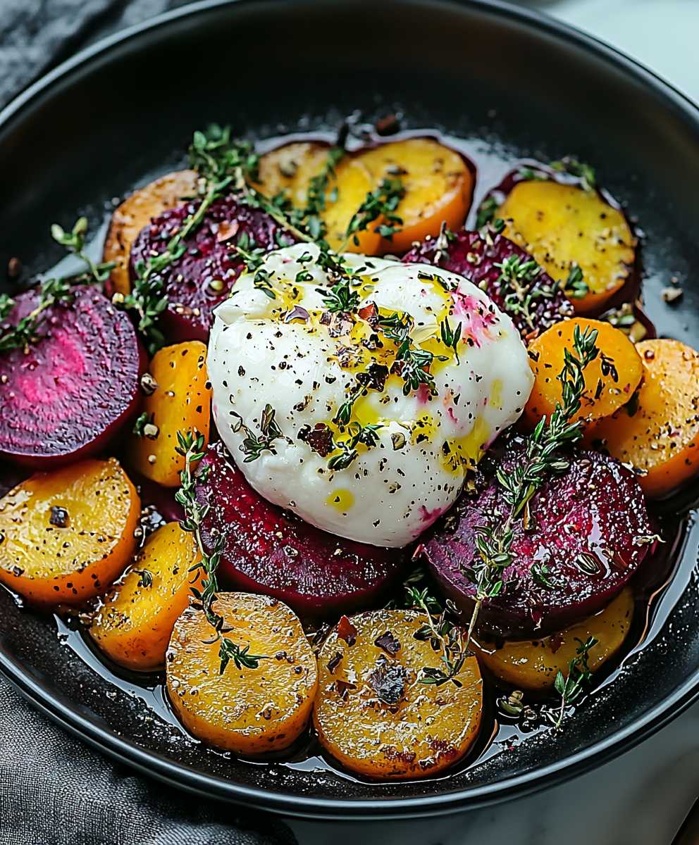 Roasted Beets Carrots Burrata