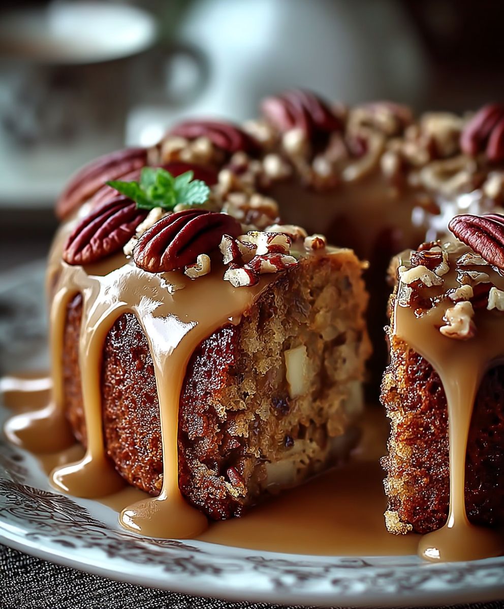 Apple pecan cake