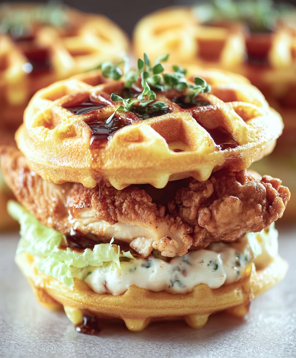 Chicken waffle sliders