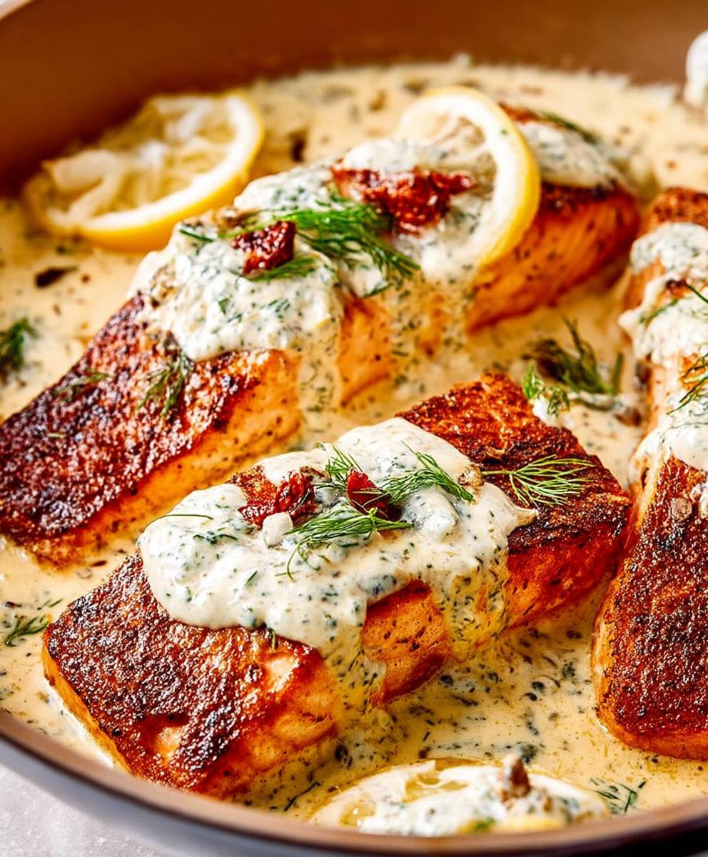 Pan Seared Salmon Dill Sauce