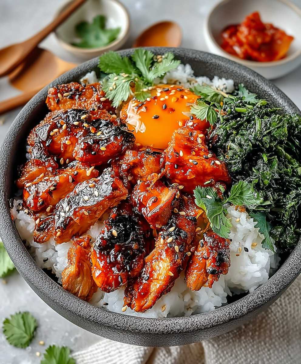 Korean chicken rice bowls