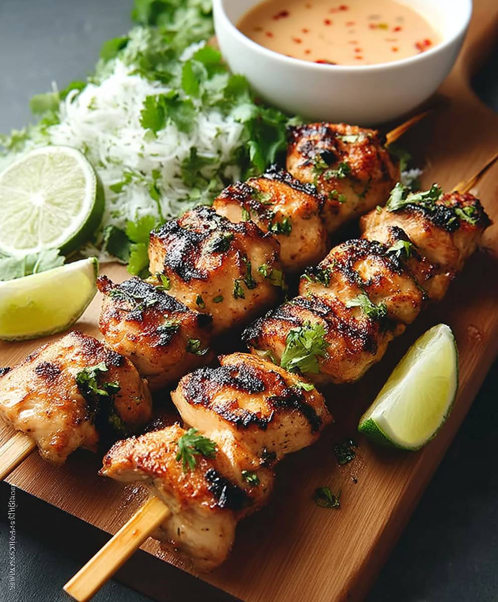 Thai Coconut Chicken Skewers