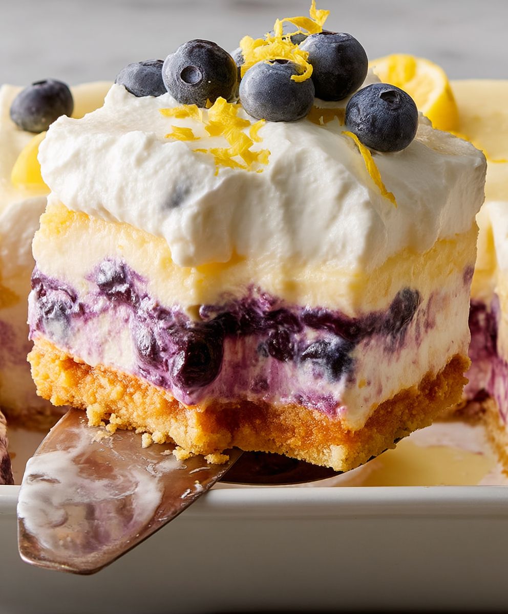 Lemon Blueberry Cheesecake Lasagna