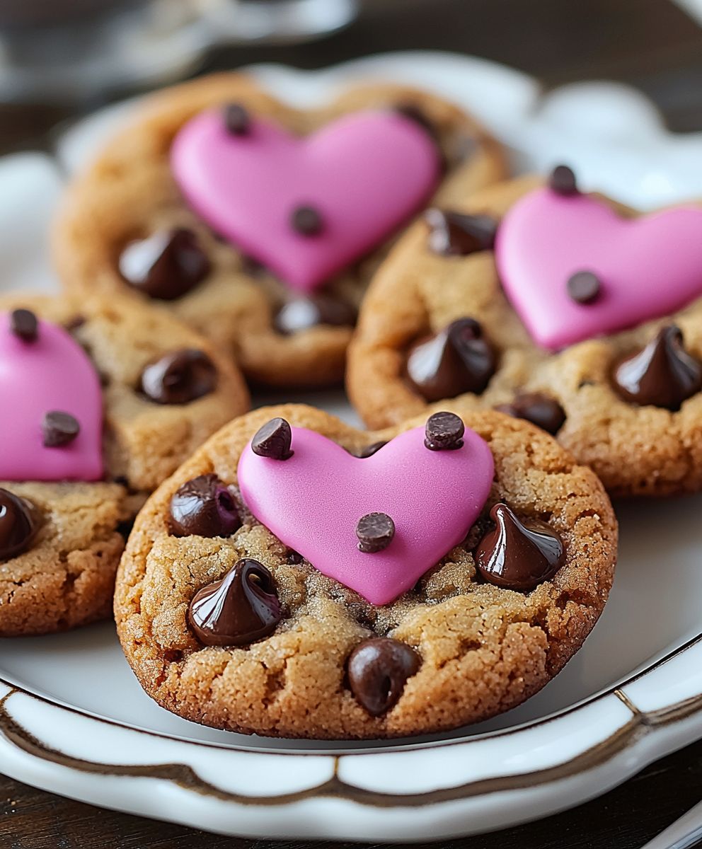 Heart shaped chocolate cookies