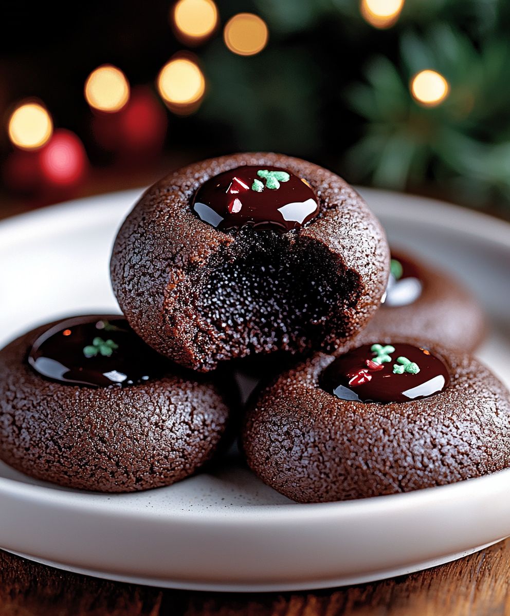 Chocolate Thumbprint Cookies