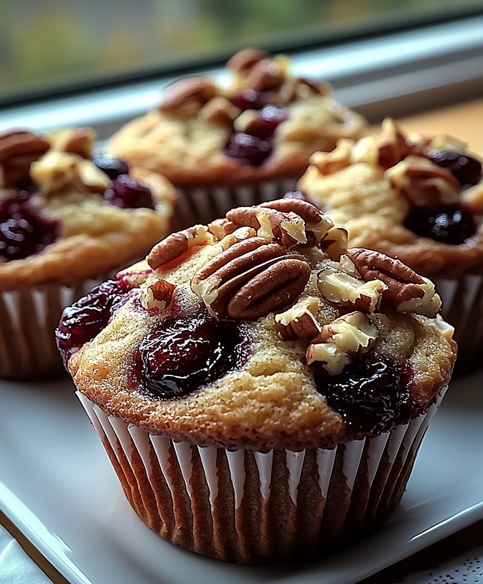 Cranberry orange pecan muffins