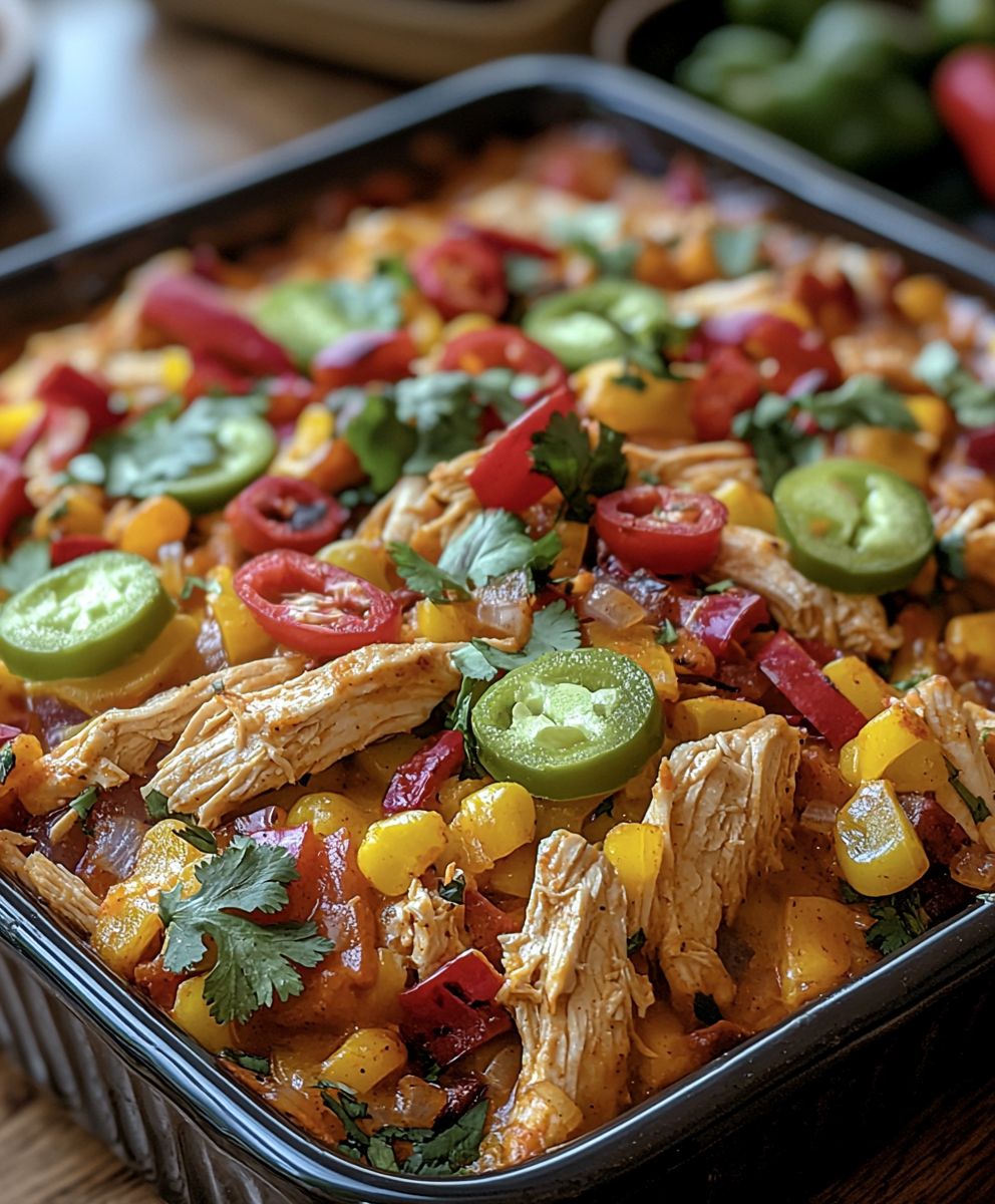 Chicken fajita casserole