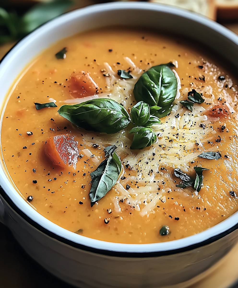 Tomato Basil Parmesan Soup