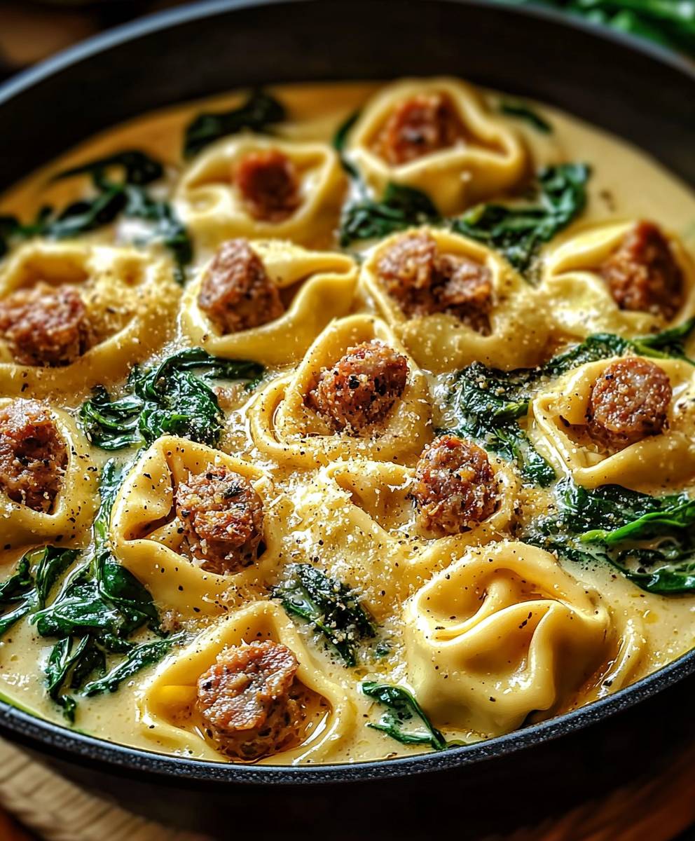 Garlic Spinach Sausage Tortellini