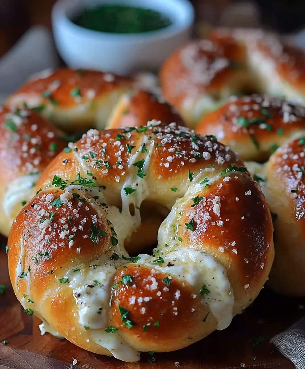 Mozzarella Stuffed Soft Pretzels