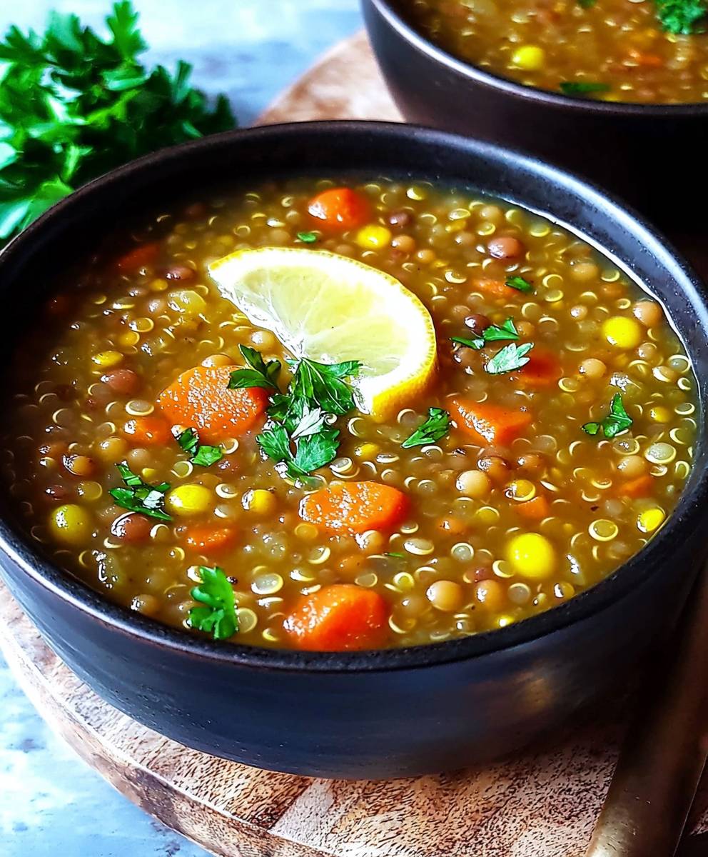 Lentil quinoa soup