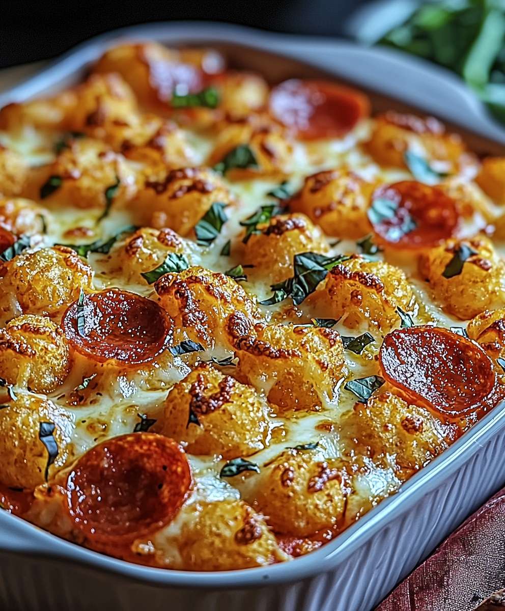 Tater Tot Pizza Casserole
