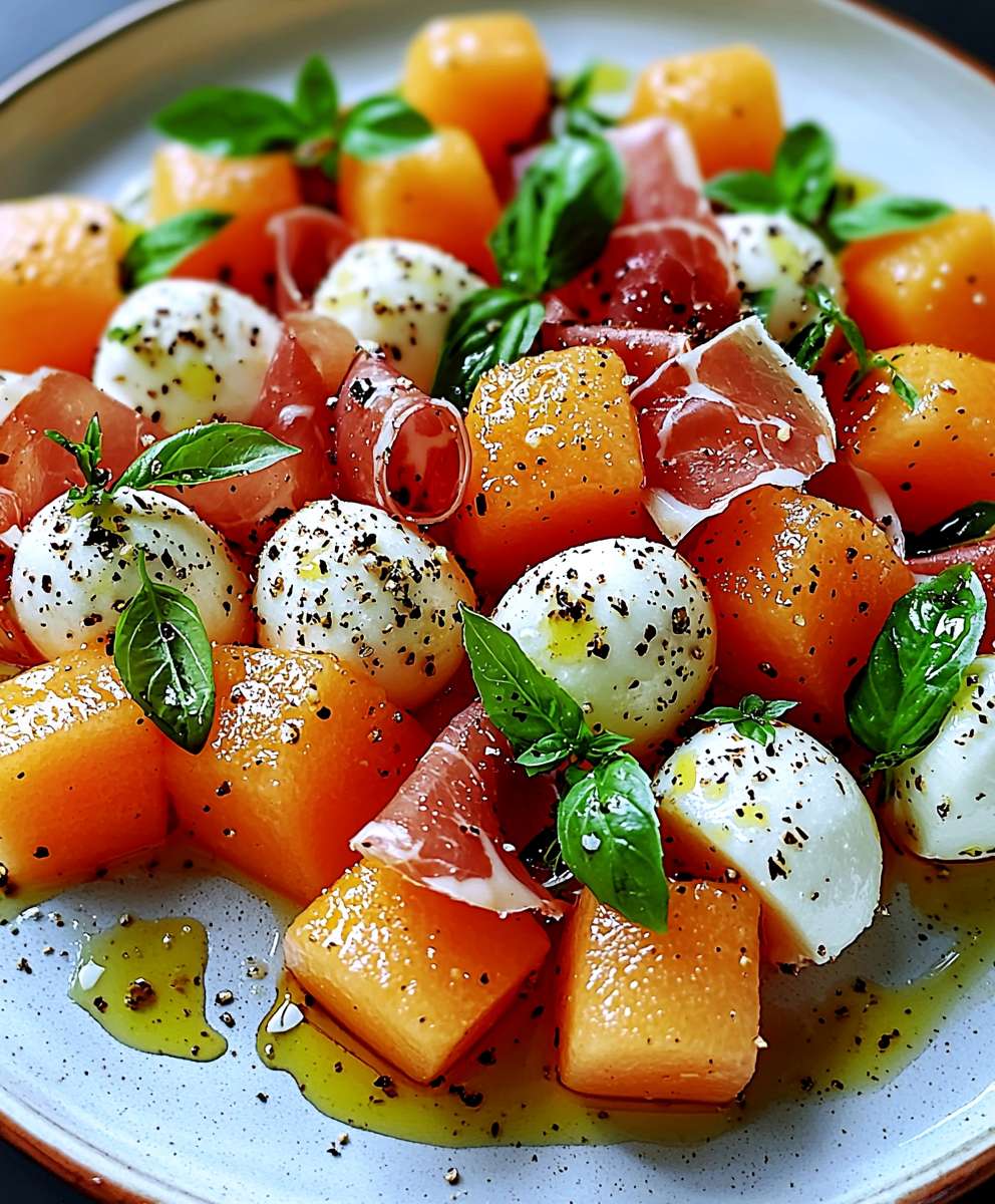 Melon Prosciutto Caprese Salad