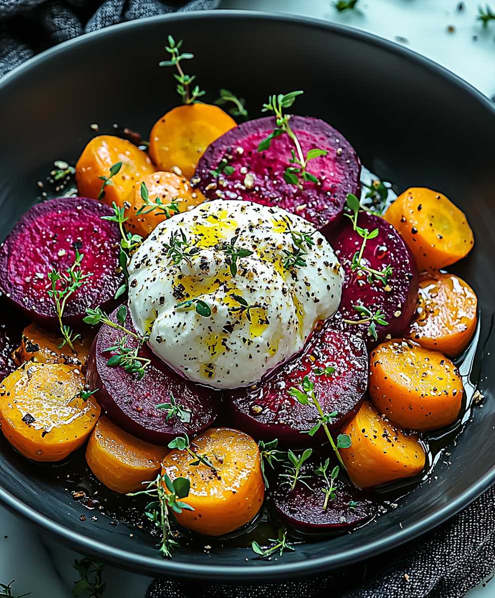 Roasted Beets Carrots Burrata