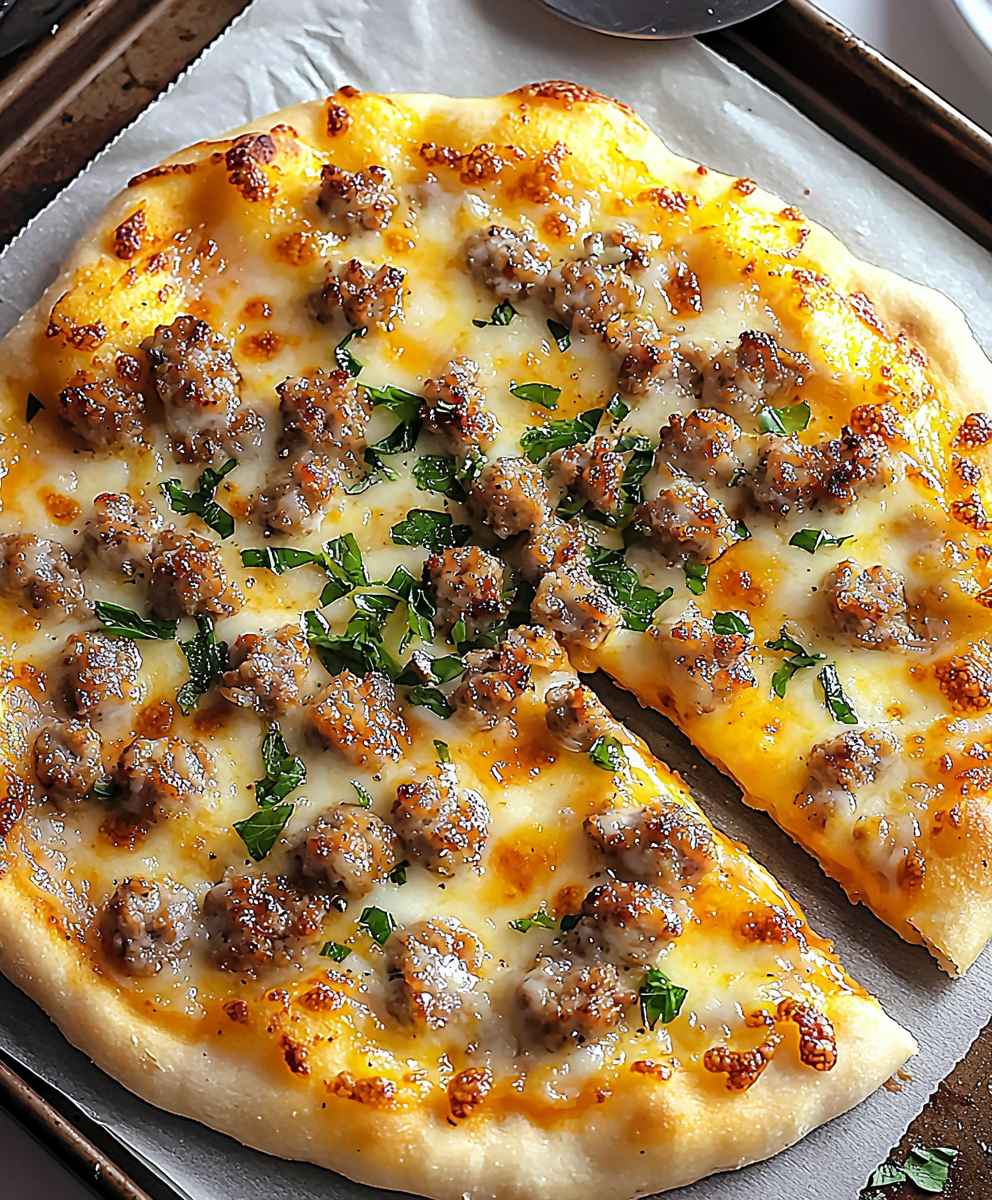 Sausage breakfast pizza