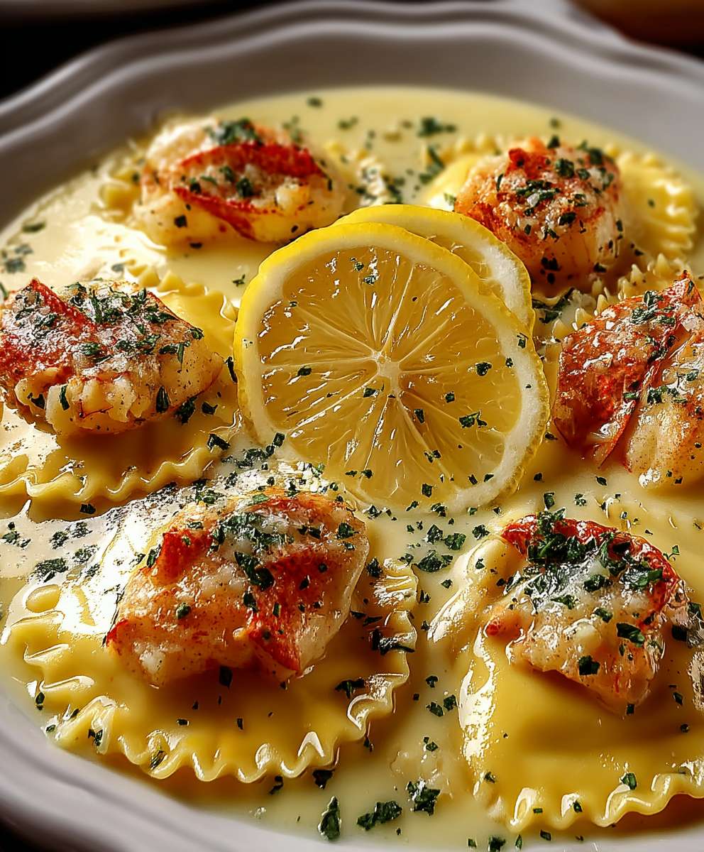Lobster ravioli lemon butter