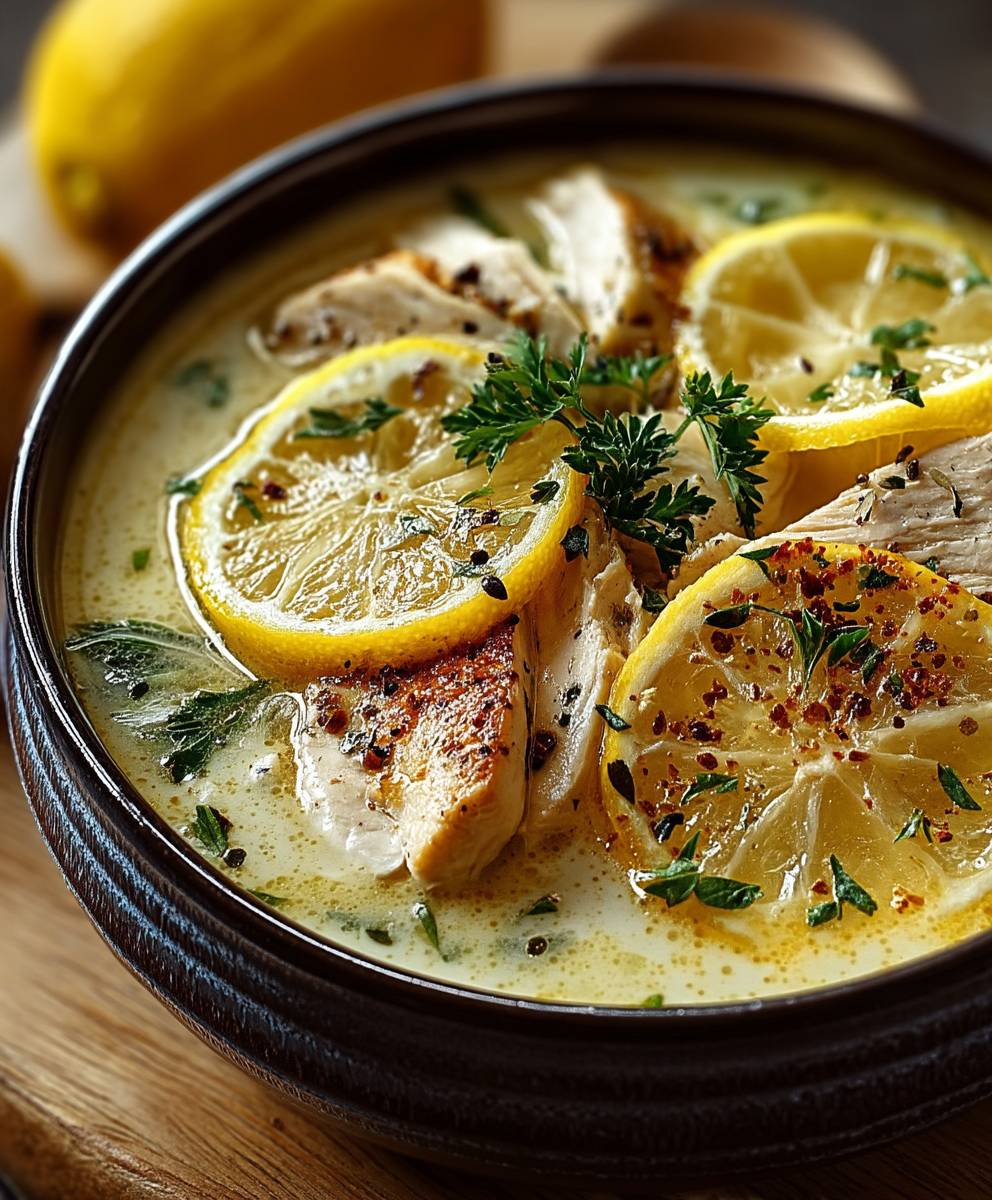 Greek lemon chicken soup