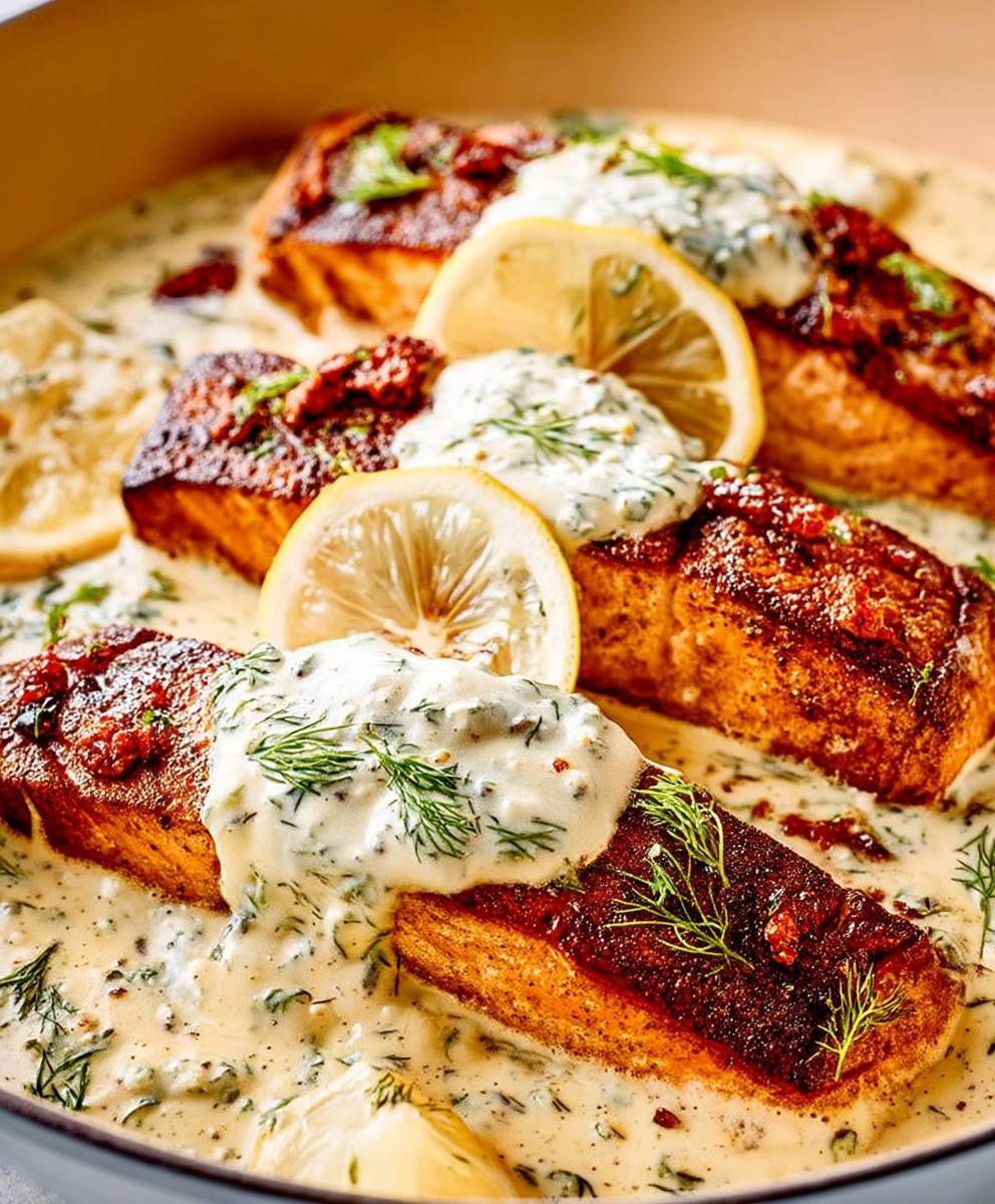 Pan Seared Salmon Dill Sauce