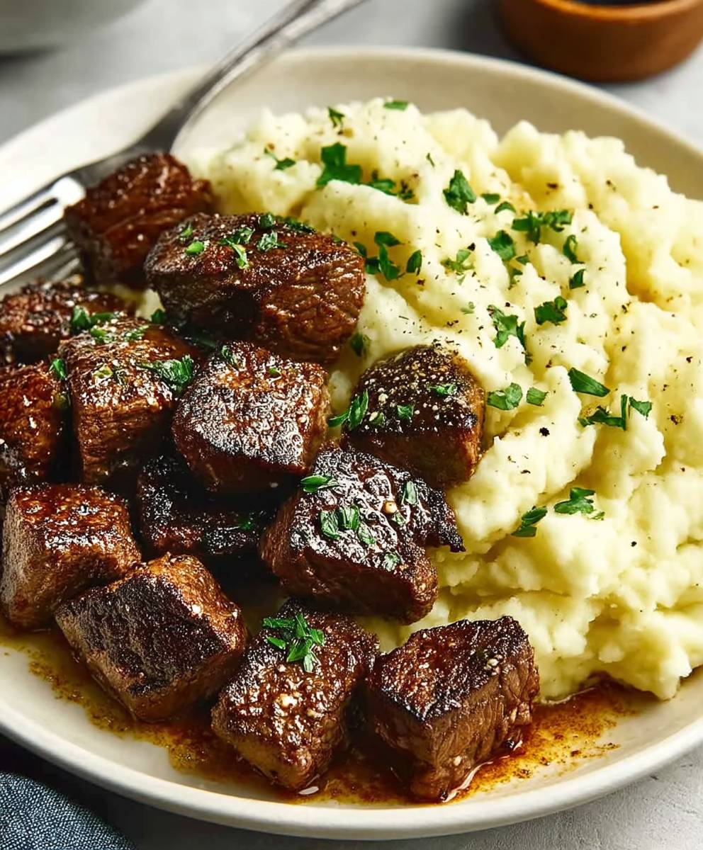 Garlic Parmesan Steak Bites