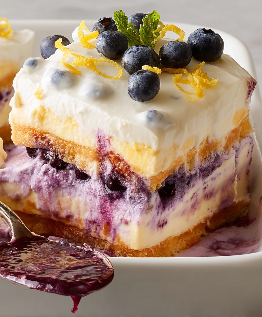 Lemon Blueberry Cheesecake Lasagna